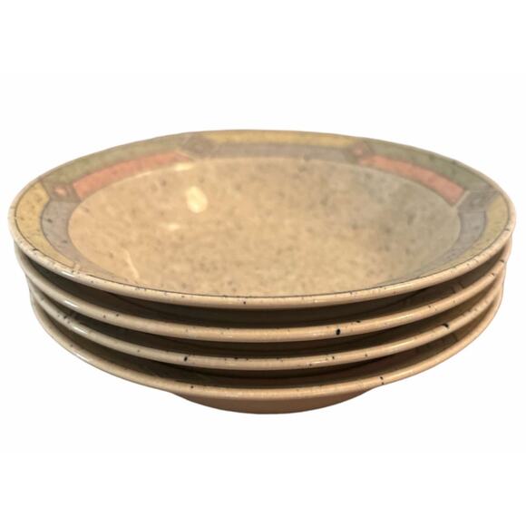 Set of 4 Vintage Nova Studio Terrazzo MBOO2 Ceramic Pastel Cereal Bowls 7" x 7" - Picture 2 of 4